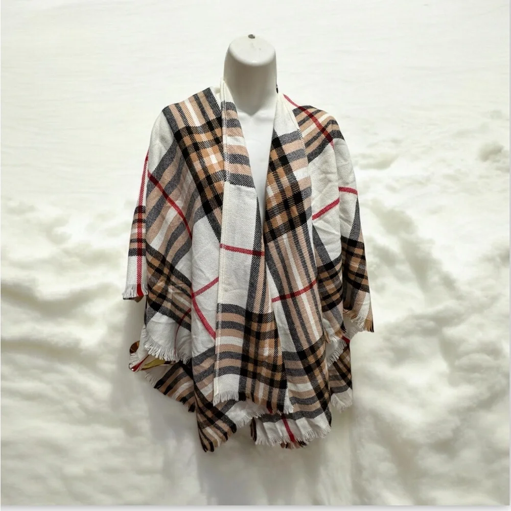 Plaid wrap V. Frass classic cover NWT one size